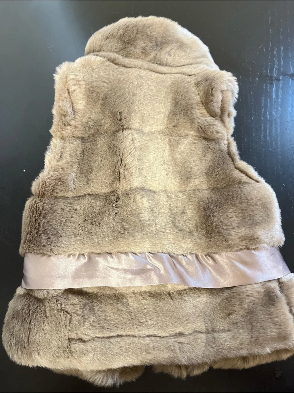 Baby Gab Brown Faux Fur Vest with Satin Lining up to 6 months